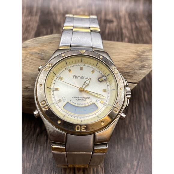 Vintage Armitron Two Tone 41 mm Dual Time - Picture 1 of 9